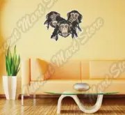 Monkey Funny Face Chimpanzee Ape Gorilla Wall Sticker Interior Decor 25"X22"