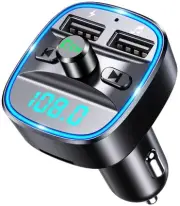 (Upgraded) FM Transmitter, Bluetooth Car Adapter MP3 Player, Hands-Free Calli...