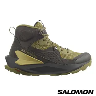 【salomon官方直營】男 ELIXIR Goretex 中筒登山鞋(黑/草藥綠/南苔綠)