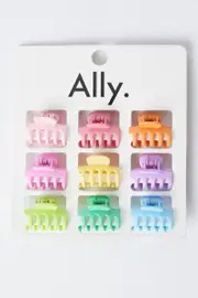 Multi 9 Pack Claw Clips - Size ONE, Women's Hair Accessory