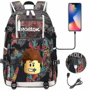18 Inch Roblox 3d Print Usb Laptop Backpack - Stylish Youth Student Backpack For Men And Women - Large Capacity Traveling Bag High Quality 3