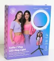 DIXIE & CHARLI Selfie Stream Vlog LED Ring Light w/Table Stand & Wired Remote!