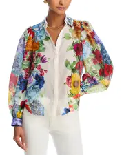 Alice and Olivia Roanne Button Down Blouse