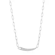 Ania Haie Silver Pave Bar Chain Necklace
