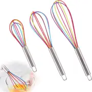 3Pcs Silicone Whisk Set Silicone Whisk Large Medium Small Whisk Set Non Stick Ha