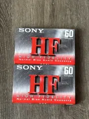 TWO(2) SONY HF Blank Audio Cassettes C-60HFC High Fidelity 60 minutes SEALED NEW