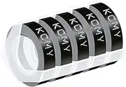 KCMYTONER 5PK 1/2 Embossing Label Tape Compatible for DYMO 521209 White on Black 3D Plastic Labels Used in Organizer Xpress Pro 1575 1595, Office Mate II 1540 154000, MoTEX E101 E404 Label Makers