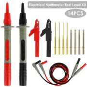 14Pcs Electrical Multimeter Test Lead Kit Probe Alligator Clips Set 1000V terqK