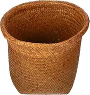 ABOOFAN Handmade Rattan Woven Storage Basket Versatile Garbage Can for Laundry Home Organization and Decorative Use Smooth Surface for Bedrooms Living Rooms and Nurseries