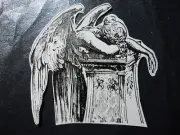 4" X 4" CARDSTOCK WEEPING ANGEL OVER PILLAR- SYMPATHY- SORROW CARD/SCRAPBOOKING