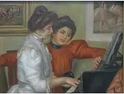 ARTICULOZY Giclee Print Rolled - Renoir - Yvonne and Christing LaRolle at the piano - 24x18 Inch Canvas Wall Decor Art Print