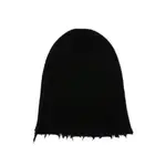 [Uma Wang] Uma Wang Ribbed Frayed Beanie Hat S-M BLACK