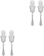 HOLIDYOYO 2sets Fine Mesh Strainer Spoon Set for Parties Absinthe Strainer Cube Sugar Spoon Stainless Steel Salad Serving Set 2pcs*2