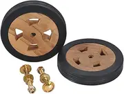 VRAXO Sunlounger Spare Wheels 2 pcs Solid Teak Wood -2.3KG,48016