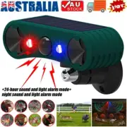 Solar Motion Sensor Detector Siren Sound Alarm LED Warning Strobe Flashing Lamp