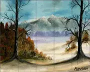 Landscape Tile Backsplash Derek McCrea Art Ceramic Mural DMA081