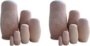 Binxind 12x Russian Nesting Doll Blank Matryoshka Wood Unpainted DIY Handicraft