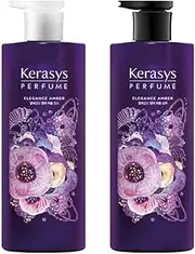 Perfume Elegance Amber Shampoo 600ml & Conditioner 600ml. Korean Beauty Damage Care Hair Care Set for KERASYS.