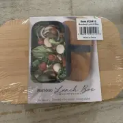 Lunch Box with Bamboo Lid for Adults/Kids Leak-Proof Lunch Container Inc New