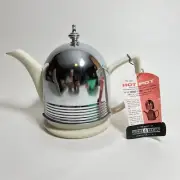 Forman Family Hall Teapot White Ceramic w/ Cover USA Vintage New Old Stock