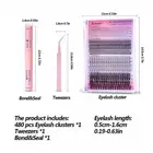 DIY Lash Extension Kit 480Pcs Lash Clusters Individual Cluster Lash Extensions D