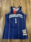 NEW! CHARLOTTE HORNETS MUGGSY BOGUES blue MITCHELL & NESS jersey sz L LARGE
