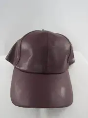 Women's H&M Faux Leather Burgundy Red Solid Baseball Cap Size Medium: Brand New