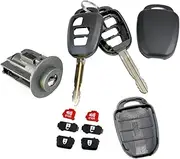 PT Auto Warehouse ILC-633L - Ignition Lock Cylinder, with Keys - 3-Button Remote Shells (Replaces 69057-42340, 6905742340)
