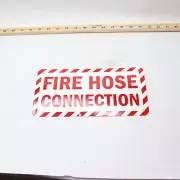 Fire Hose Label Fire Hose Connection Red On White 2.5" x 5"
