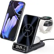 [SwanScout] 708G2 Wireless Charger for Pixel Watch 3/2/Fitbit Versa 4/3/Sense 2 (Not for Pixel Watch 1), 3 in 1 Charging Station for Pixel 9 Pro Fold/9 Pro/9/8 Pro/8A/7/6/5/4 (No Adapter)