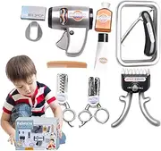 Kids Hair Salon Set, Toy Barber Playset, Play Barber Shop Set, Educational Toy Barber Set, Barbers Sets for Kids Interactive Toy Hair Salon Playset for Boys with Educational Features