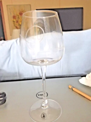 Hand Blown wine Glass With Swirls In The Glass