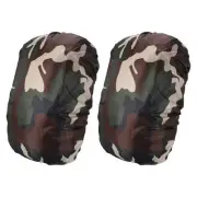 8-15L Waterproof Rucksack Cover, 2 Pack Backpack Rain Cover, XS, Classic Camo