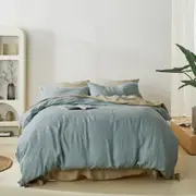 MyHouse Linen Quilt Cover 210X210cm - Jade - Queen