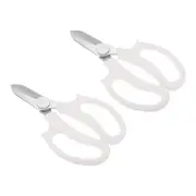 2Pcs Garden Scissors Floral Shears Floral Scissor Gardening Pruning Shear White