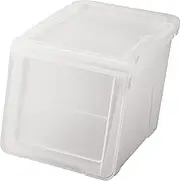 Tenma Storage Box with Flap Door, Width 11.8 x Depth 16.5 x Height 12.2 x 12.2 inches (30 x 42 x 31 cm), PRX Kabako, Slim M, Clear
