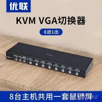 在飛比找Yahoo!奇摩拍賣優惠-全館免運 【關注減100 】優聯 KVM切換器8口 VGA 