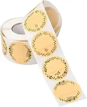 500pcs Label Stickers for Jars and Lids, Kraft Sticker with 4 Floral Patterns, Round Kraft Tags Sticker