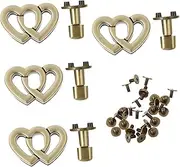ARTIBETTER DIY Handbag Accessory 4pcs Heart Shape Metal Turn Locks Purse Locks Replacement