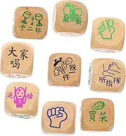 ERINGOGO 10pcs Wooden Dice for Family Gatherings Fun Dice for Board Games Interactive Party Game for Adults