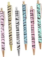 STOBOK Set of 6 Mini Ballpoint Pens Ergonomic Press Pens Portable Writing Accessories Creative Design Green Pink