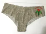 Victorias Secret Gray Holiday Cheekster Cheeky Panties Size L Laser Cut No Show
