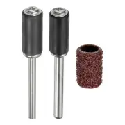 3pcs Sanding Drums Sleeves Set 1/4 Inch Grit 80 Sanding Sandpaper with Mandrel