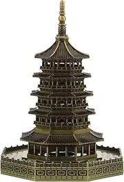 Mini Pagoda Garden Statue Alloy Pagoda Wenchang Tower Figurine Chinese Antique Zen Feng Shui Tower Replica Wealth Protection Business Figure Collectibles for Home Office/782