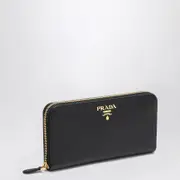 [Prada] Black Saffiano large wallet One size Black