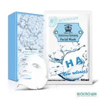 在飛比找ETMall東森購物網優惠-BIOCROWN百匡 玻尿酸鎖水保濕面膜(5片/盒)