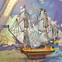 在飛比找樂天市場購物網優惠-鋼魔像彩色大英帝國勝利號戰艦拼插3d立體拼圖金屬拼裝軍艦船模