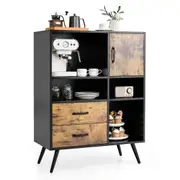 Giantex Mid-century Buffet Sideboard Industrial Kitchen Cupboard w/2 Drawer Storage Organizer Dining Room Entryway
