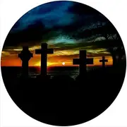 Slipmat Slip Mat Scratch Pad Felt for Any 12" LP DJ Vinyl Turntable Record Player Custom Graphical - Sunset Crosses 1