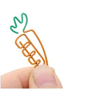 Creative Kawaii carrot Shaped Metal Paper Clip Bookmark Stationery School Office Supply